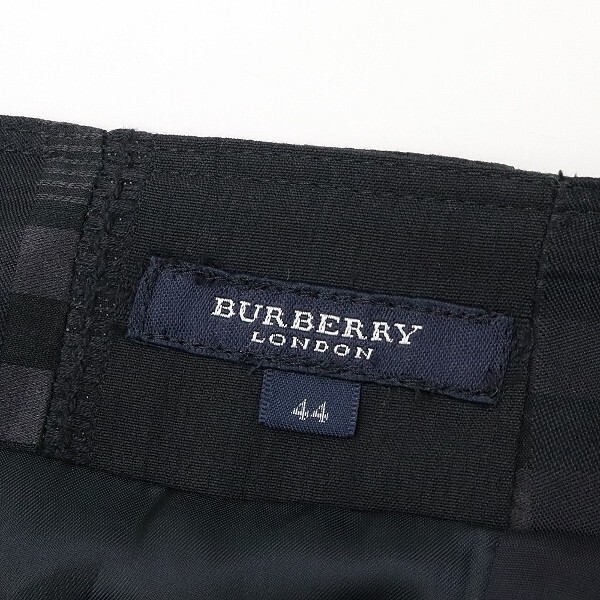  domestic regular goods *BURBERRY LONDON Burberry London silk . check pattern tuck skirt navy blue navy × black 44 large size 