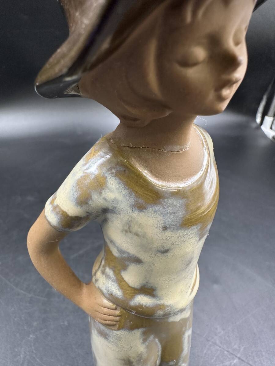 アンティーク 陶器 人形 ヨーロッパ製 フィギュリン 女性2体 置物 ビンテージ_画像8