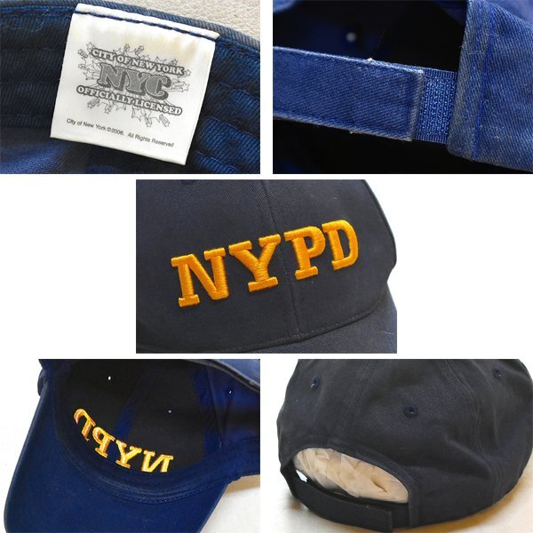 1点物◆ニューヨーク市警察NYPD紺ベースボールキャップ帽子US古着メンズレディースOKアメカジブランド90sストリート/スポーツハット372603_画像2