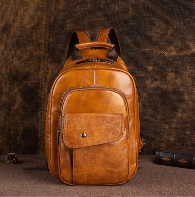  new goods * men's bag cow leather body bag original leather mountain climbing travel outdoor one shoulder diagonal .. bag stylish commuting storage possibility 