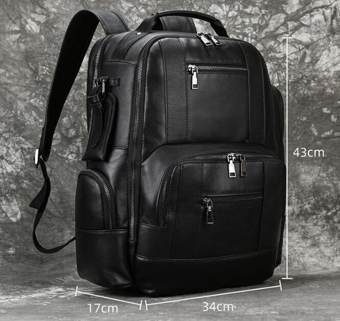  high capacity rucksack men's leather rucksack original leather business leather PC storage A4 Day Pack high capacity commuting going to school gift present 