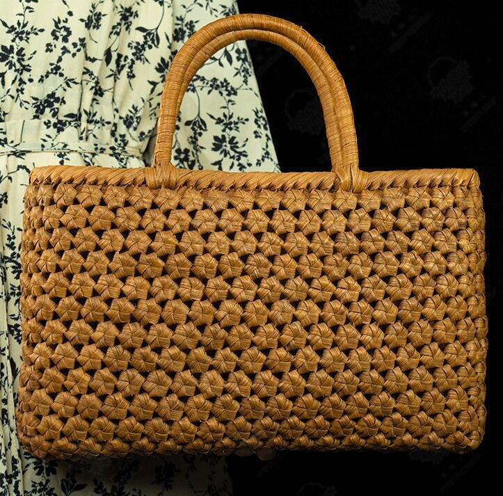  worker. handmade mountain .. basket bag hand-knitted mountain ... bag basket cane basket hexagon braided high class handbag 