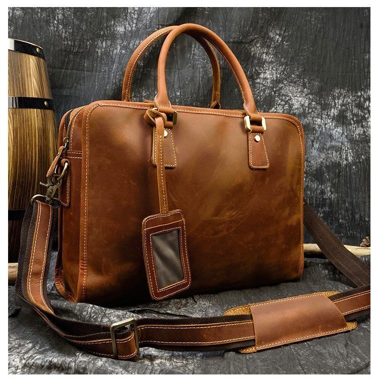  popular beautiful goods * business bag men's original leather high capacity briefcase leather commuting bag tote bag handbag bag shoulder bag 