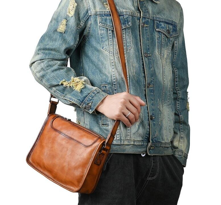  большая вместимость сумка на плечо мужской красивый натуральная кожа наклонный .. портфель сумка "почтальонка" мужчина ходить на работу посещение школы сумка 