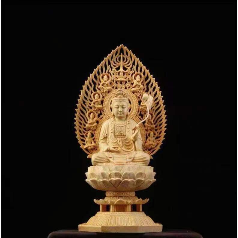  high quality * total hinoki cypress material Buddhism handicraft tree carving Buddhism hinoki cypress tree precise sculpture ... finishing goods large .. bodhisattva image height approximately 28cm