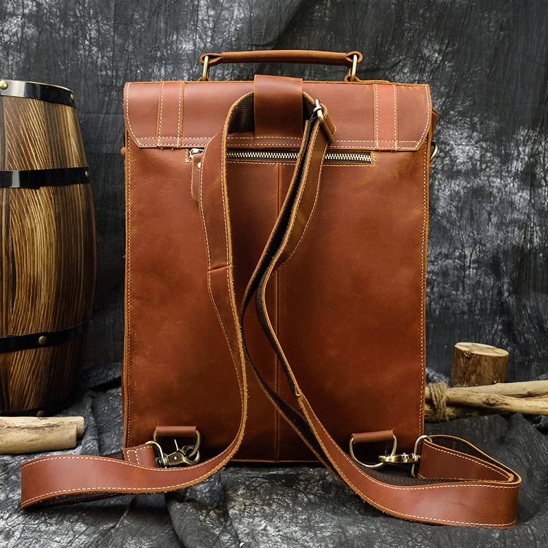  beautiful goods high capacity . hand cow leather document bag hand made shoulder bag diagonal .. hand made rucksack bag cow leather Brown 