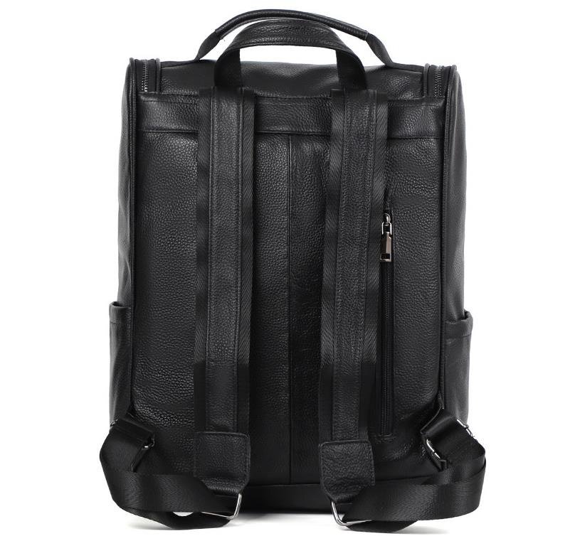  popular new goods * original leather rucksack men's leather backpack retro rucksack outdoor commuting going to school ^ black 