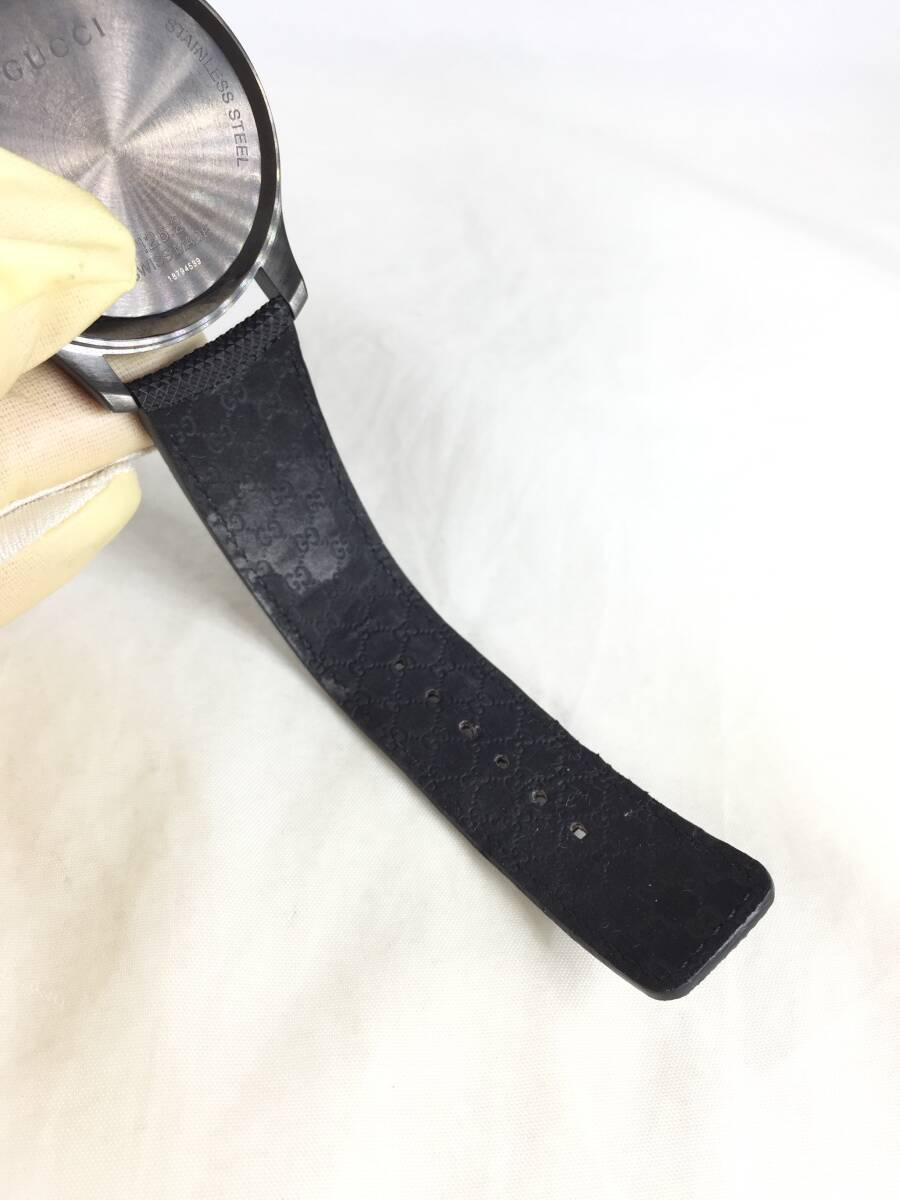 【中古品】GUCCI グッチ YA126225 126.2 Gタイムレス クロノグラフ ブラック文字盤 クォーツ 稼働品 箱付き 動作確認済み メンズ腕時計_画像7