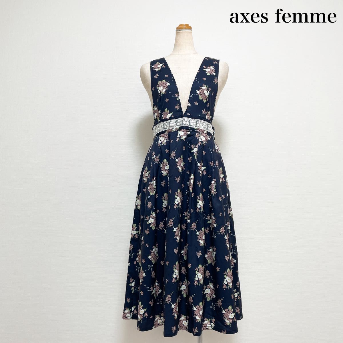 axes femme アクシーズファム フローラルジャンスカワンピース ネイビー ロリータ 量産型