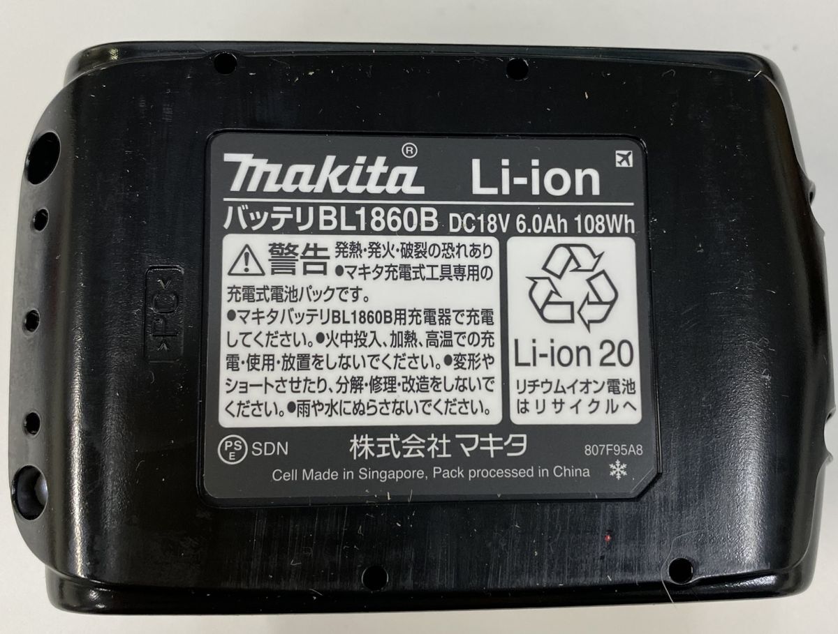 マキタ/makita 純正 リチウムイオンバッテリ 18V 6.0Ah BL1860B 最新モデル 雪マーク入_画像2