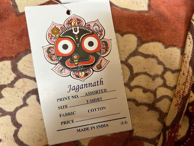 Sサイズ 4290円　Jagannath　ジャガンナート　コットンTシャツ　インド製　インドの伝統的な木版染め　エスニック_画像2