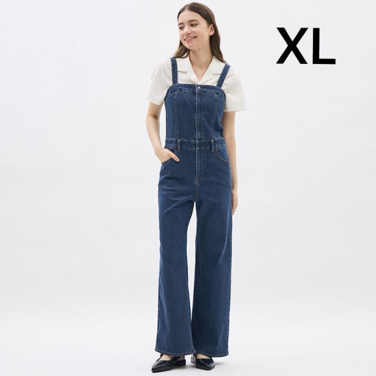 新品未使用品 gu ジーユー ベアトップサロペットパンツ XLサイズ