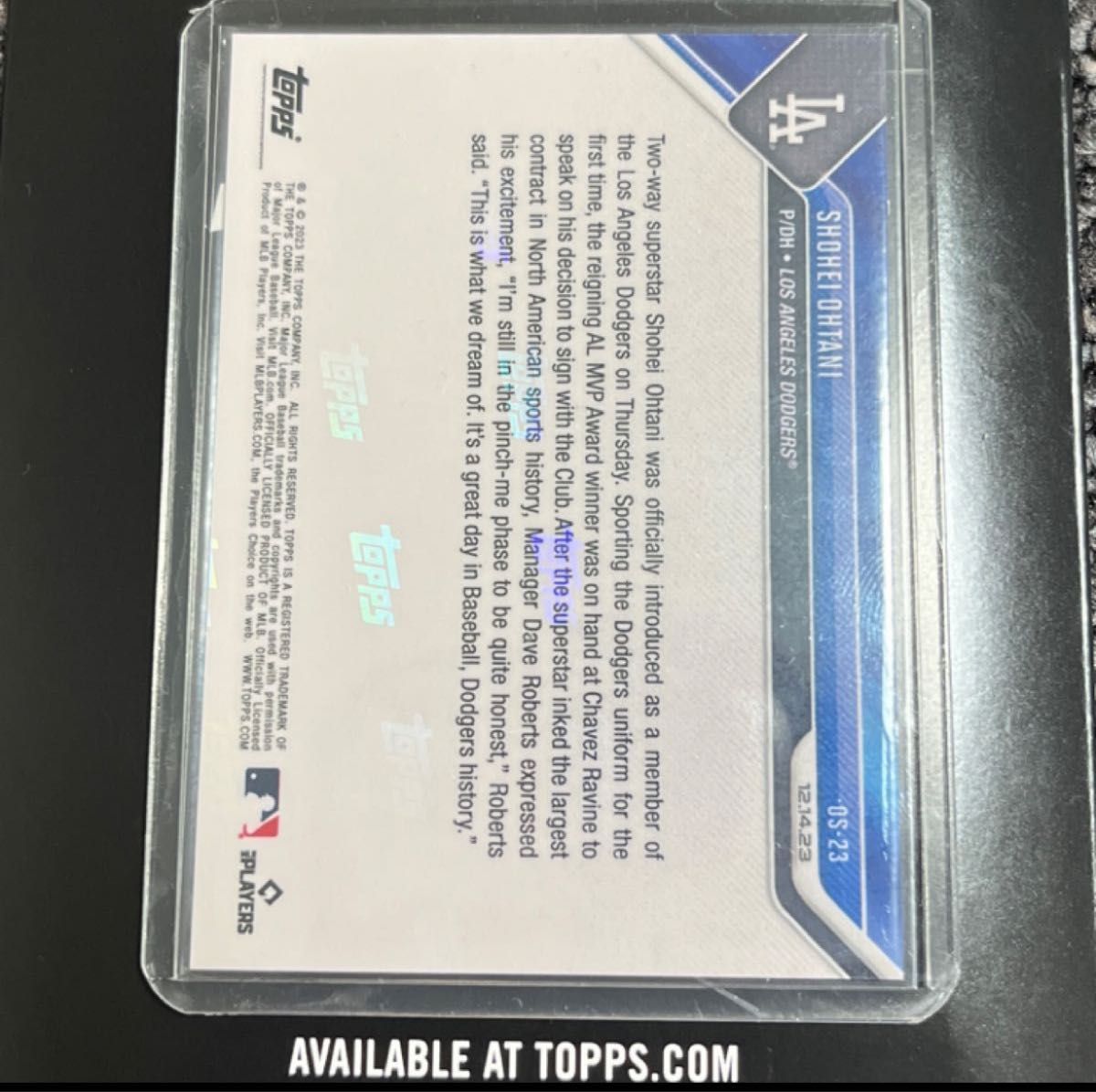 Topps Now ロサンゼルス・ドジャース　大谷翔平　入団会見 Shohei Ohtani