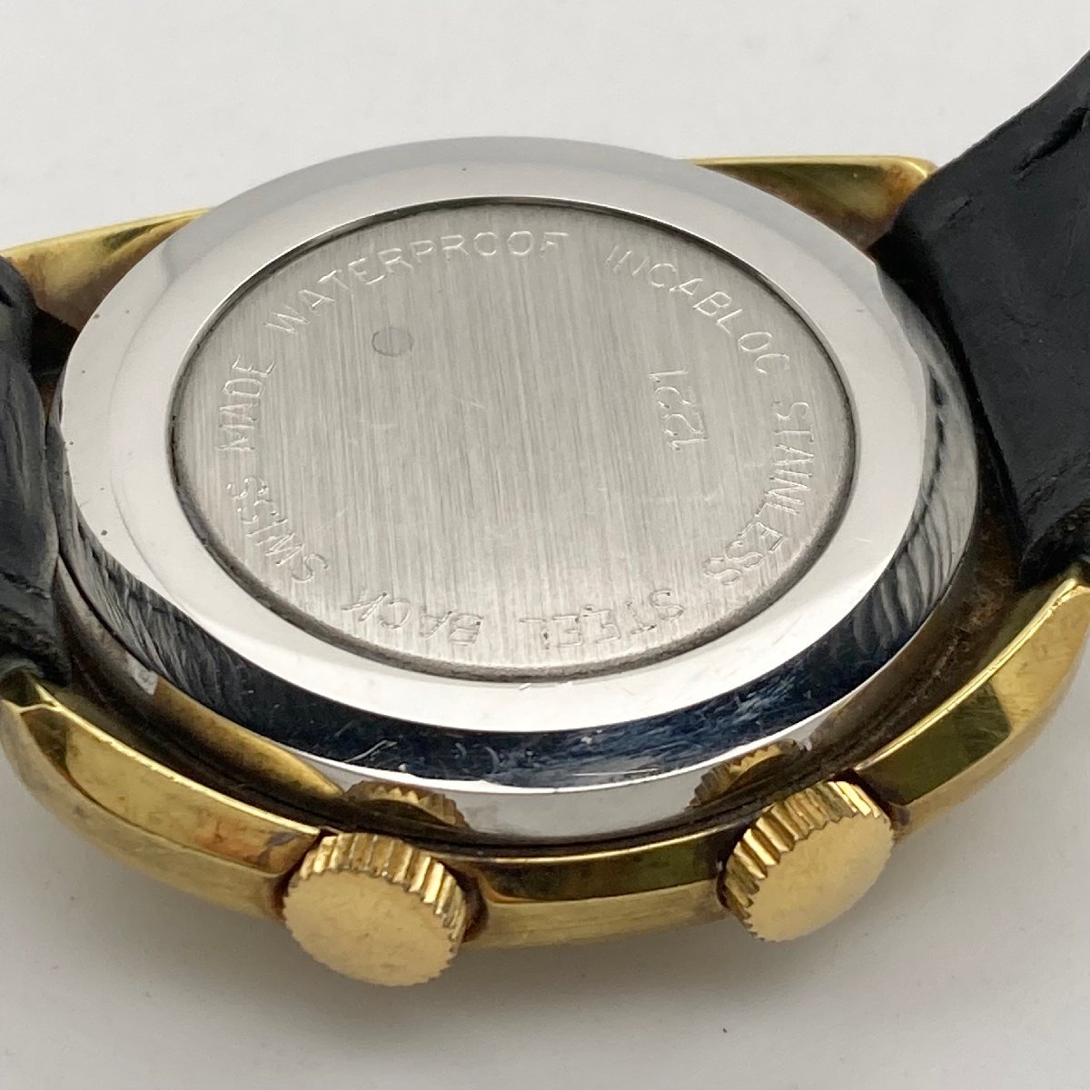 HENO ヘノ 1221 シルバーカラー文字盤 アラーム 手巻き アンティーク メンズ腕時計 ジャンク 4-125-Dの画像6