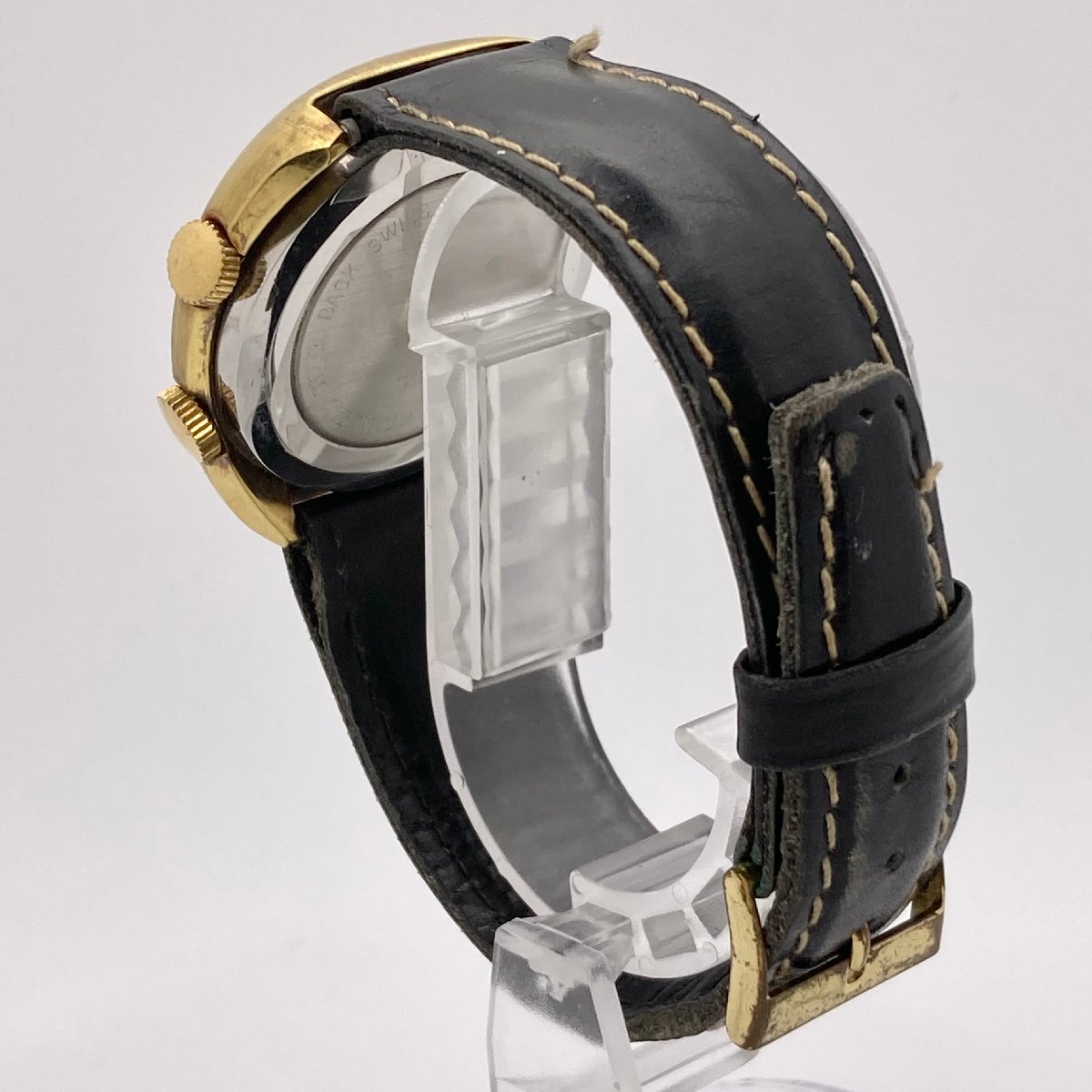 HENO ヘノ 1221 シルバーカラー文字盤 アラーム 手巻き アンティーク メンズ腕時計 ジャンク 4-125-Dの画像5