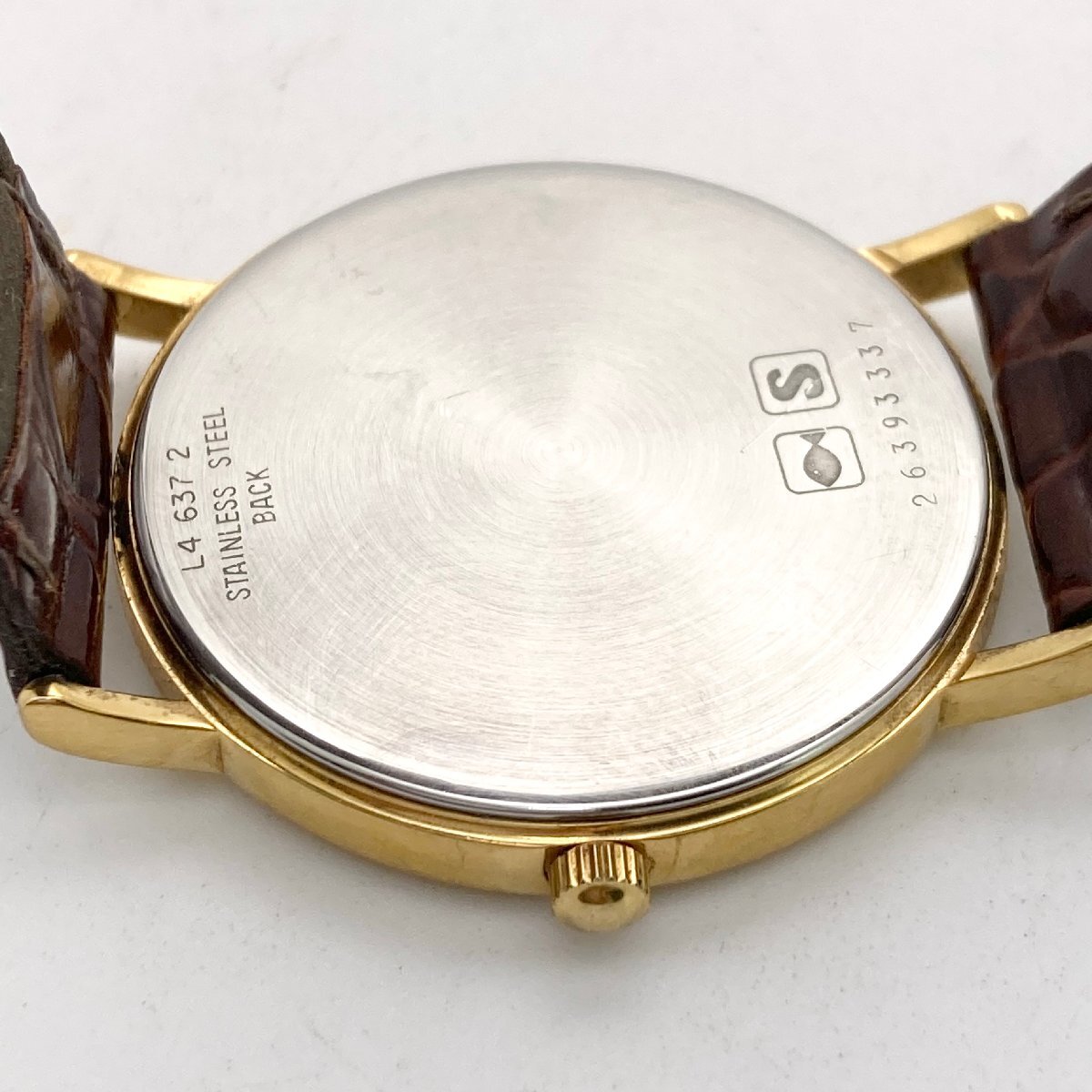 【稼働】LONGINES ロンジン L4.637.2 ゴールドカラー文字盤 クォーツ メンズ腕時計 4-143-D_画像5