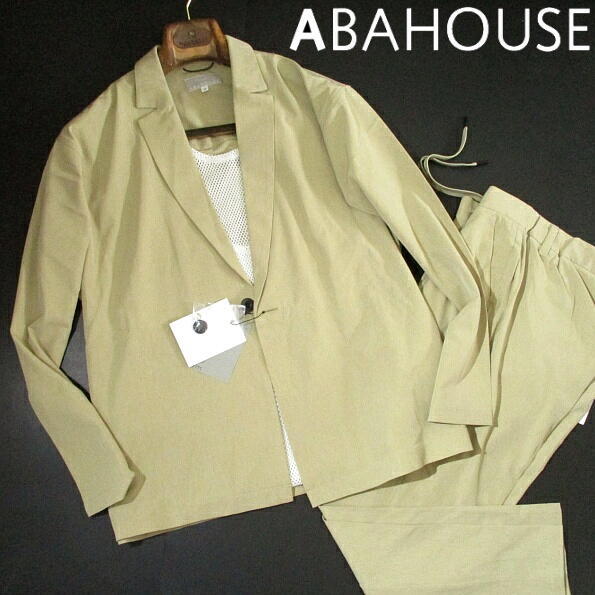  new goods V unused spring summer Abahouse setup casual suit . water speed . stretch beige Easy M size 46 ABAHOUSE