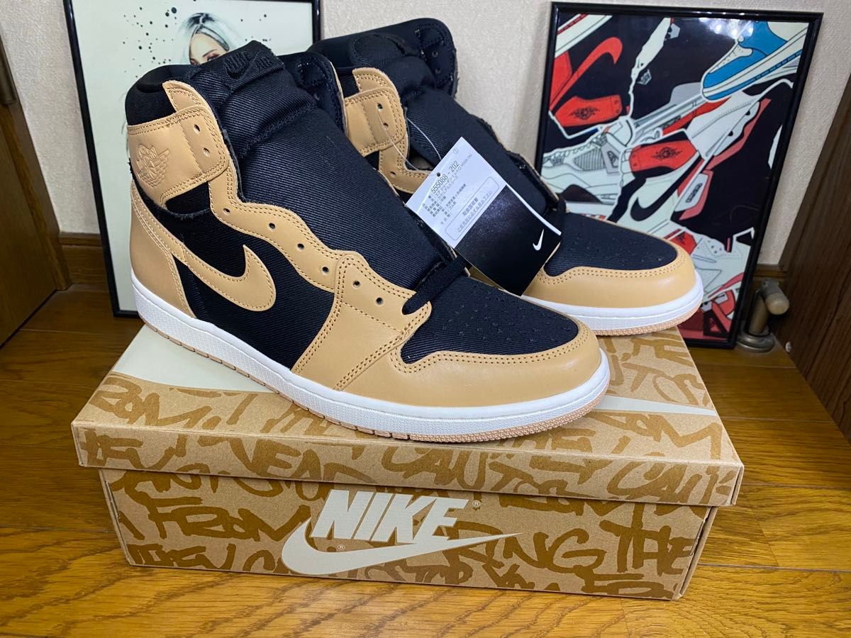 US13/31cm ナイキ/Nike エアジョーダン1 レトロ ハイ OG "Vachetta Tan" SNEKRS atmos