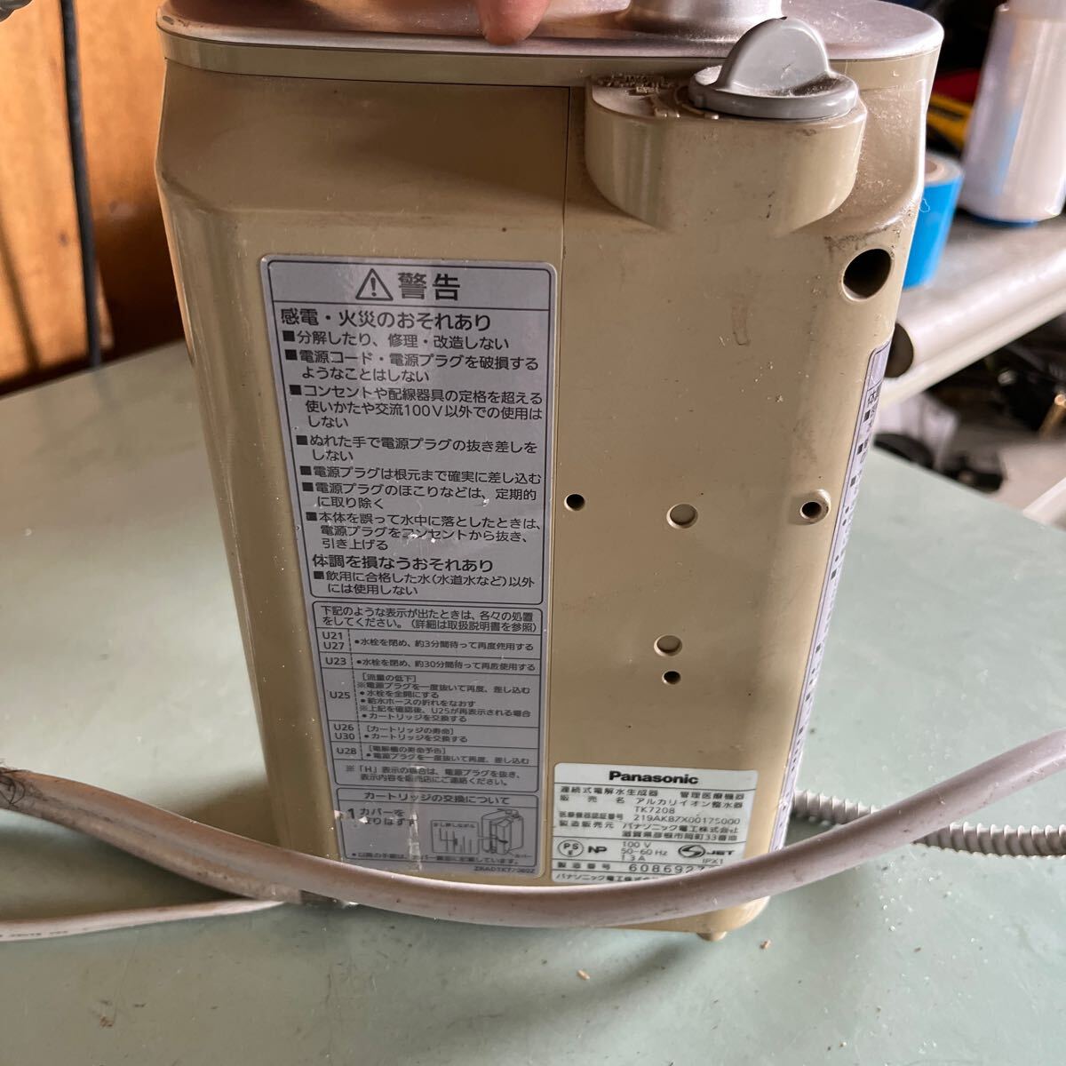 Panasonic Panasonic water ionizer TK7208 continuation type electrolysis aquatic . vessel water purifier water filter used present condition goods 