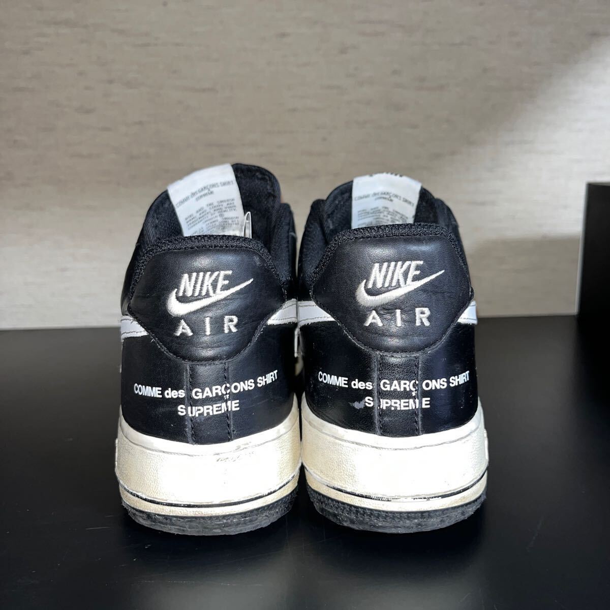 希少 NIKE Supreme CDG AIR FORCE1 ナイキ ギャルソン シュプリーム エアフォース1 AR7623-001 ブラックの画像5