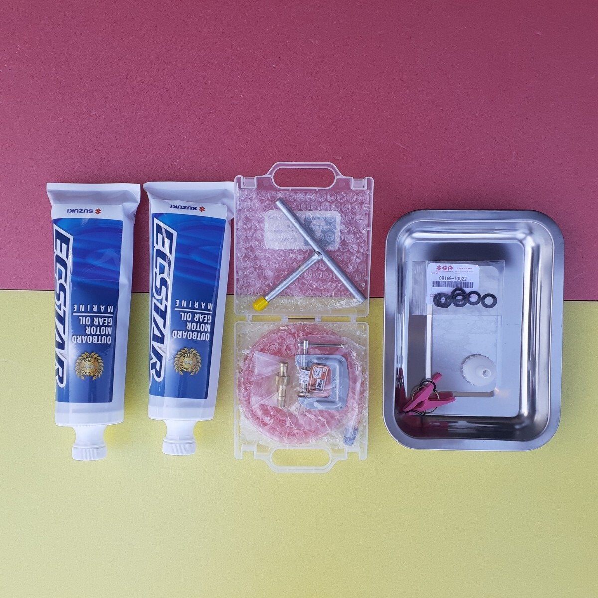 ③GFW黒　スズキ船外機　ギアオイル交換専用工具＋オイル付＋パッキン付　フルセットです。001