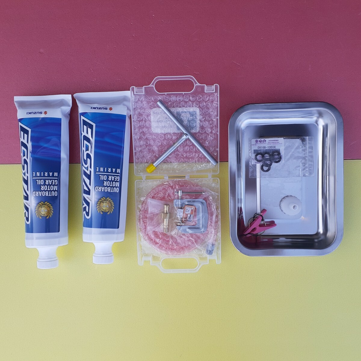 【T-ポイント5倍】 ④GFW灰 スズキ船外機 ギアオイル交換専用工具+オイル付+ 30馬力~