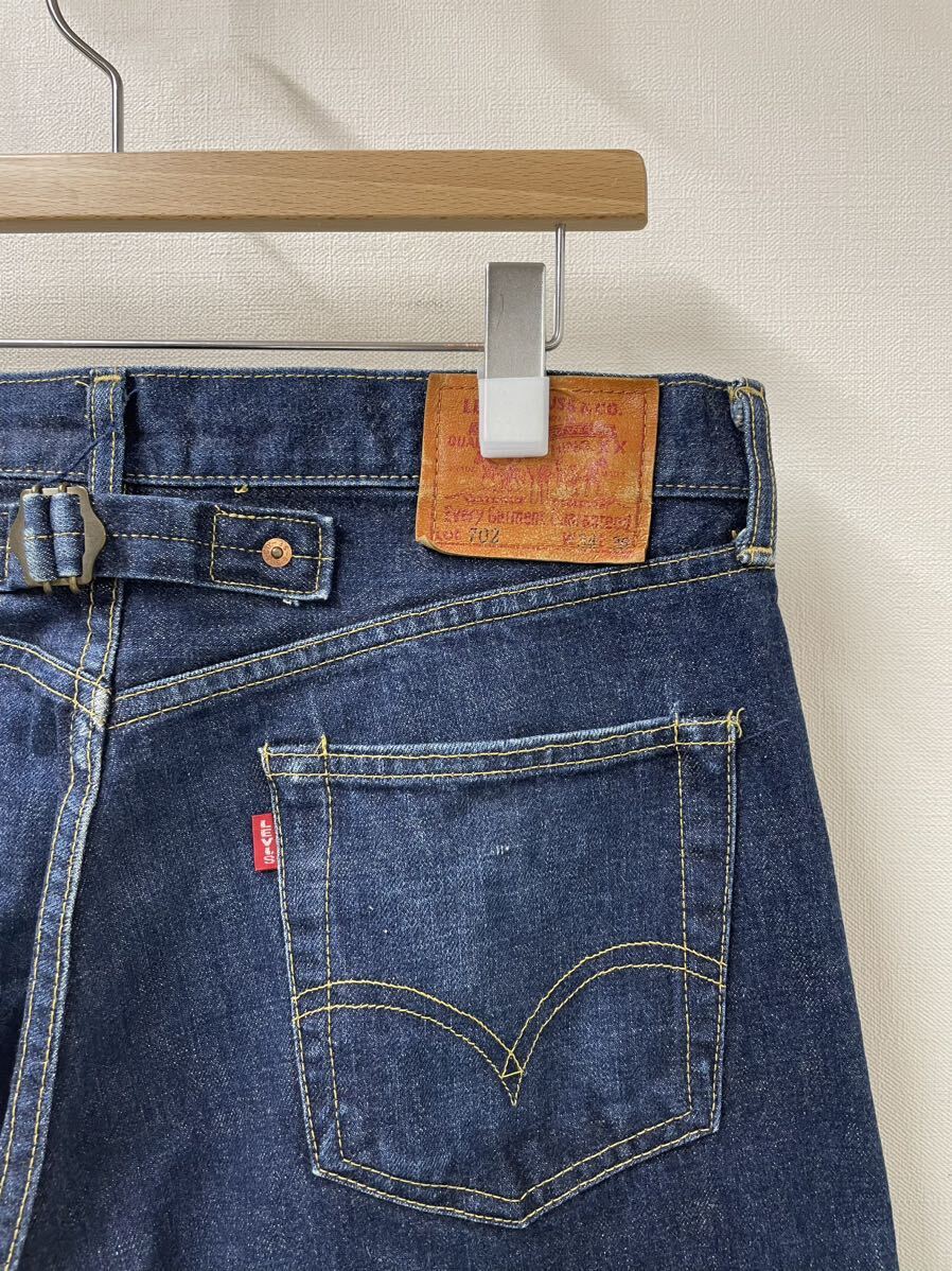 w34 復刻 98年製 日本製 Levi's 702XX レプリカ ビンテージ リーバイス デッドストック 革パッチ リジット ビッグE 赤耳 bigE 90s_画像4