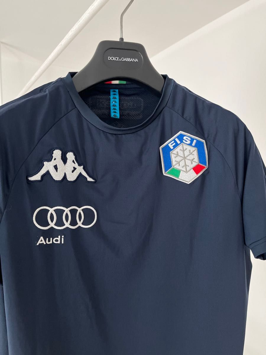 【AUDI×Kappa】定価２万 イタリア代表 コラボ ストレッチシャツ S 紺　 サッカー ユニフォーム