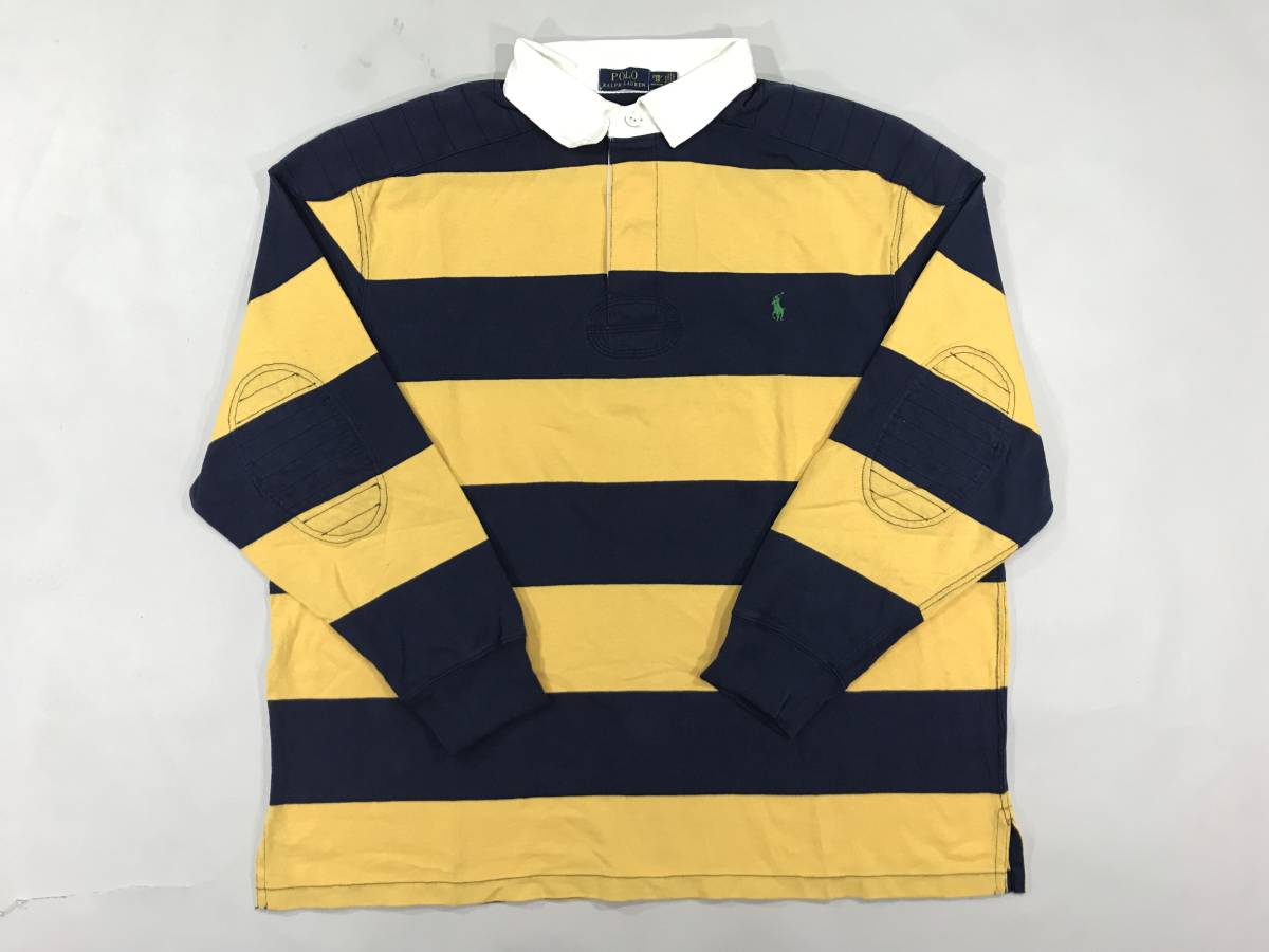 新品 16024 4XB 長袖 ラガーシャツ ポロ ラルフ ローレン polo ralph lauren XXL 大きい ボーダー ラグビー_画像1