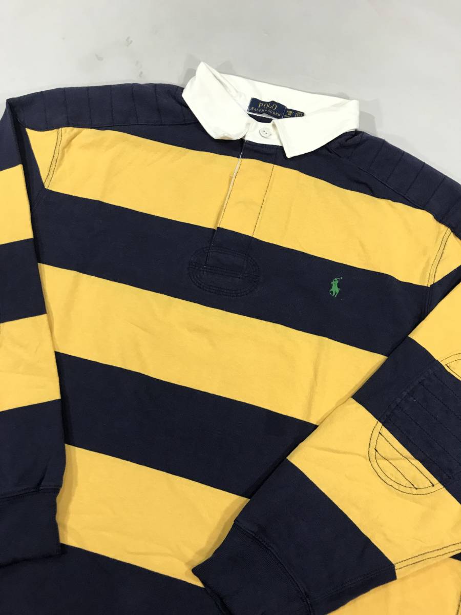 新品 16024 4XB 長袖 ラガーシャツ ポロ ラルフ ローレン polo ralph lauren XXL 大きい ボーダー ラグビー_画像2