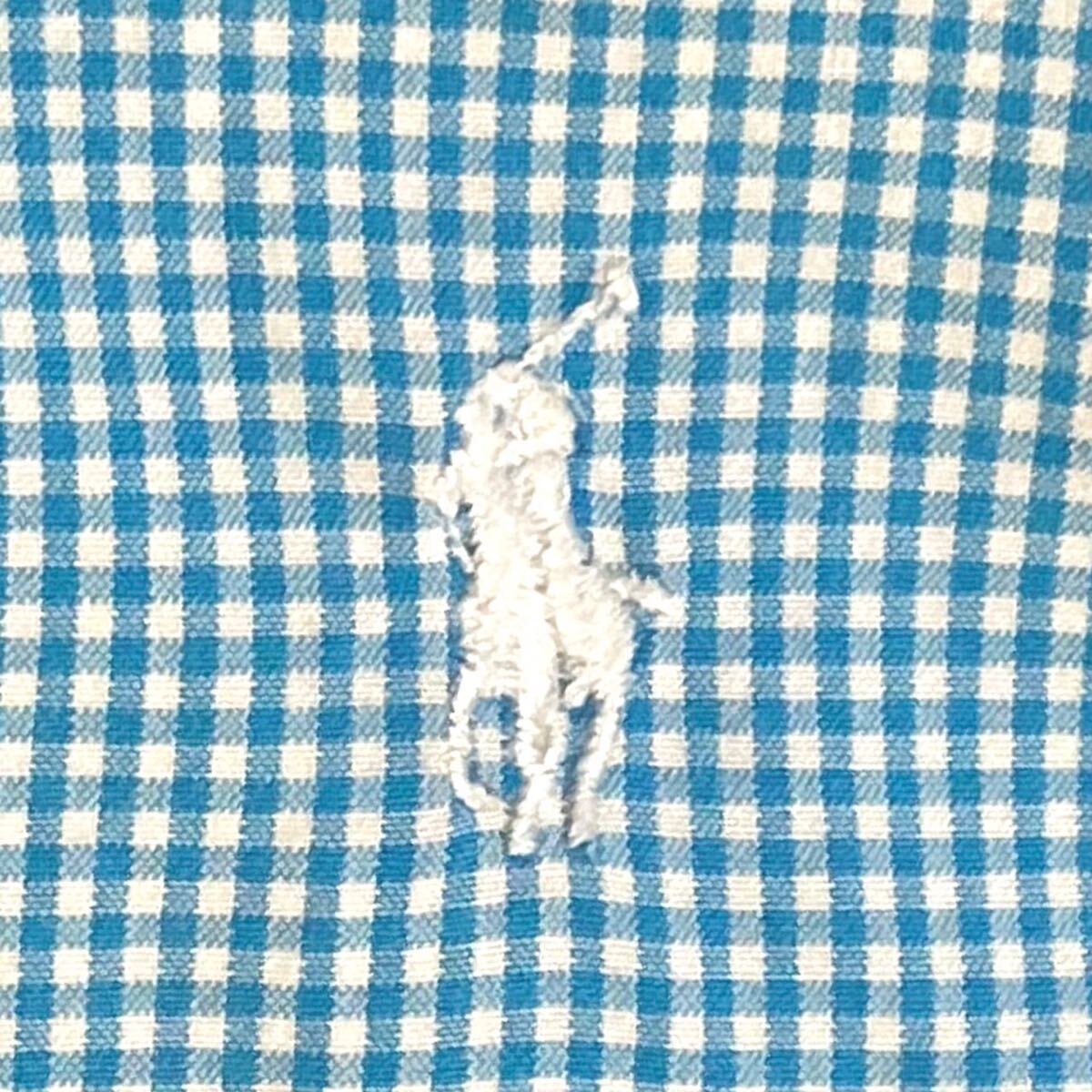 ラルフローレン　RALPH LAUREN　レディース　トップス　半袖シャツ　ブラウス　丸襟　ロゴ刺繍　ギンガムチェック_画像7