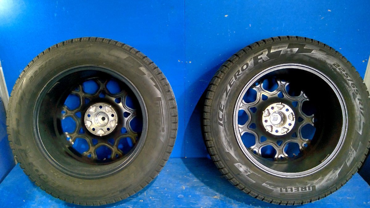 (S)　BRUT BR-55 アルミホイール マットブラック 17×7.5J+38 PCD114.3 5穴 ２本 ピレリ アイスゼロF 225/60R17 ※個人宅配送不可_画像9