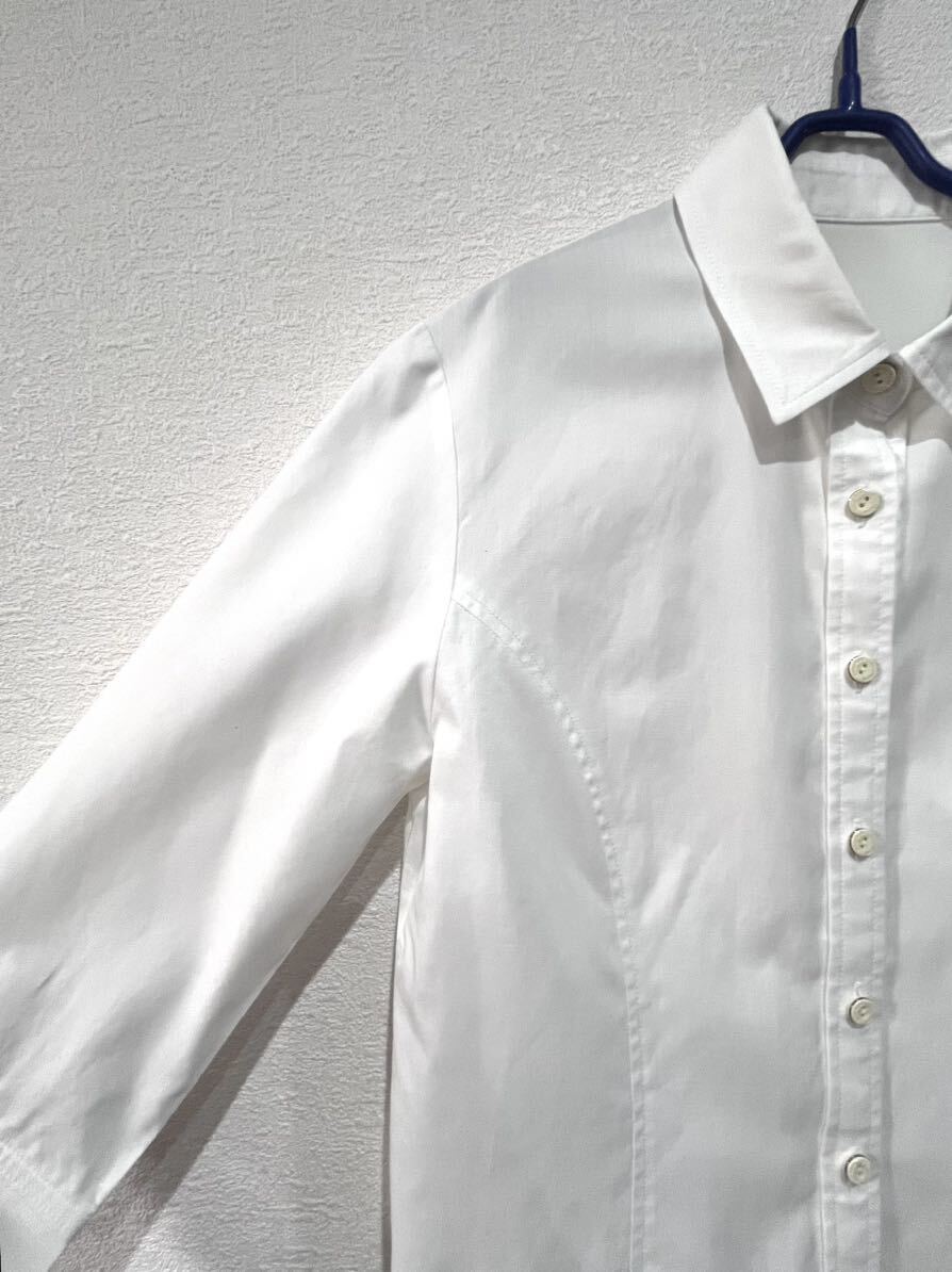 クレージュ Courreges ブラウス 白 ホワイト シャツ 七分袖 の画像5