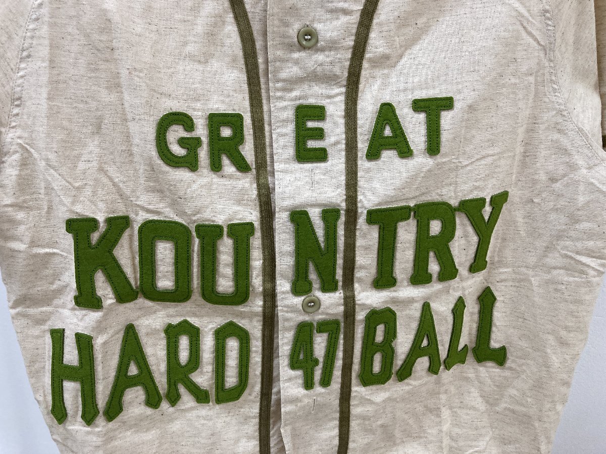 Kapital キャピタル GREAT KOUNTRY ベースボールシャツ 半袖シャツ ベージュ 中古 サイズ２ 希少 TN 1_画像2