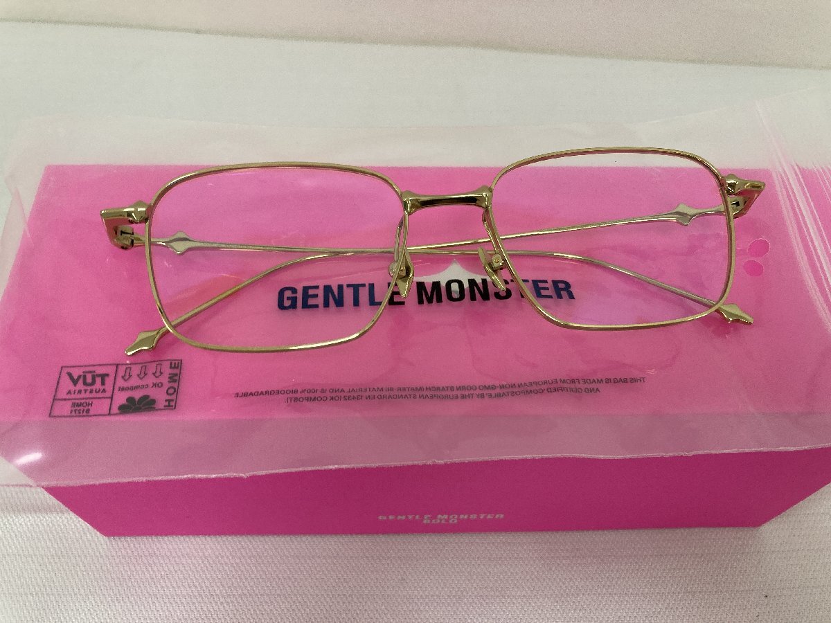 Gentle Monster ジェントルモンスター BOLD コレクション Aba 031 サングラス 眼鏡 メガネ ゴールドカラー 透明 中古 TN 1_画像2