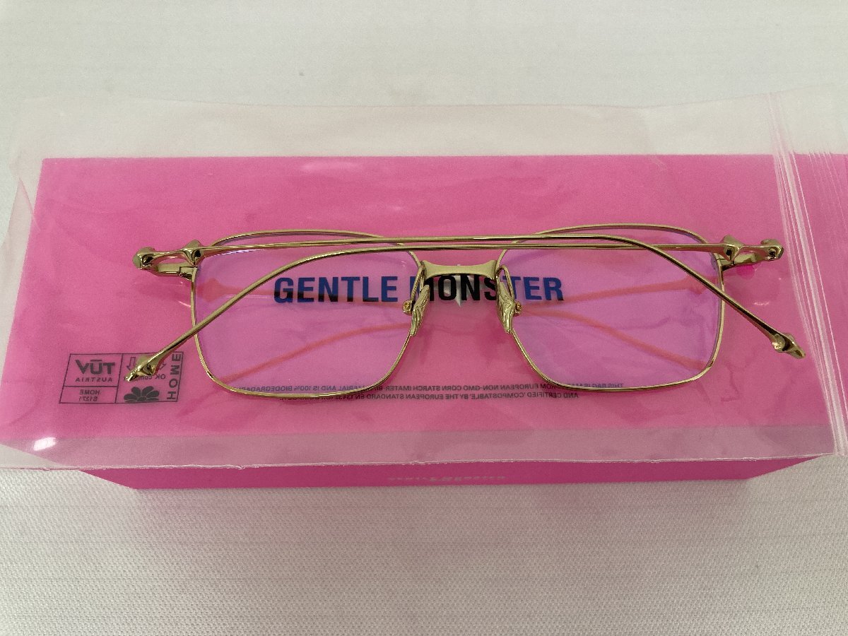 Gentle Monster ジェントルモンスター BOLD コレクション Aba 031 サングラス 眼鏡 メガネ ゴールドカラー 透明 中古 TN 1_画像3