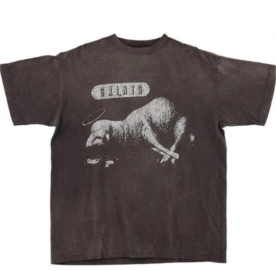 LASTMAN×SAINT BLACK T-SHIRT 半袖 Tシャツ ライオン 羊 M 中古 TN 1の画像1