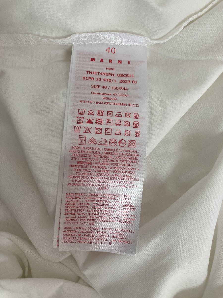 MARNI マルニ 花柄 t-shirt カジュアル レディース 半袖 Tシャツ ホワイト 40サイズ 中古 TN 5の画像6