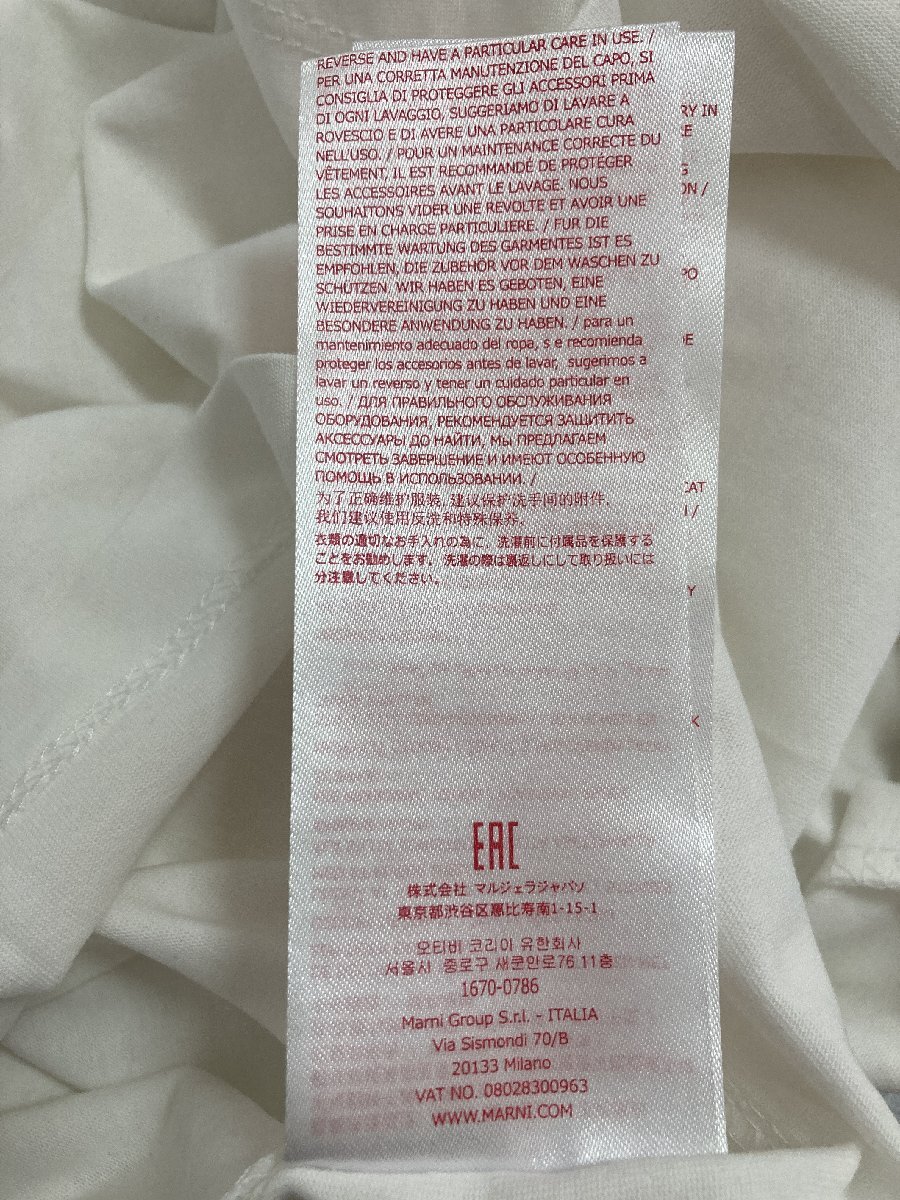 MARNI マルニ 花柄 t-shirt カジュアル レディース 半袖 Tシャツ ホワイト 40サイズ 中古 TN 5の画像8