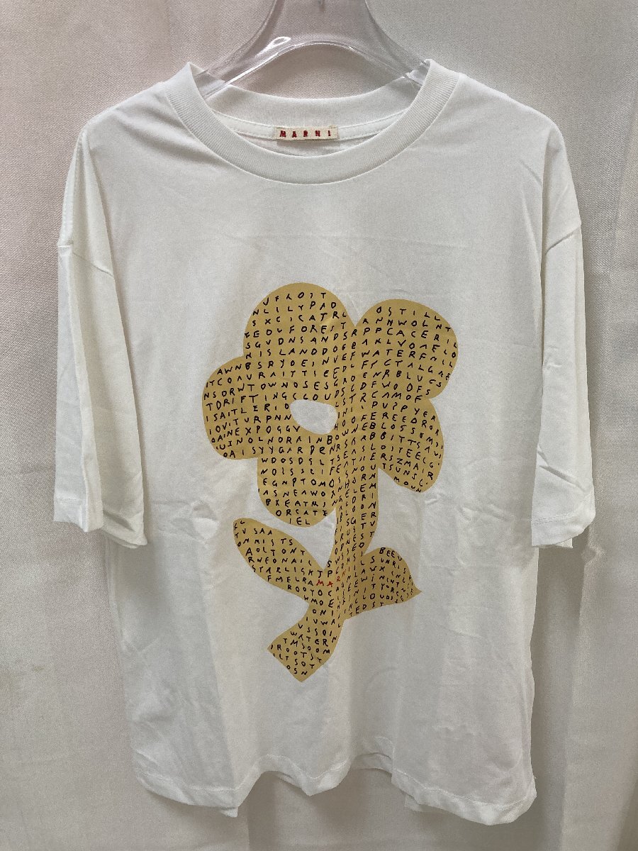 MARNI マルニ 花柄 t-shirt カジュアル レディース 半袖 Tシャツ ホワイト 40サイズ 中古 TN 5の画像1