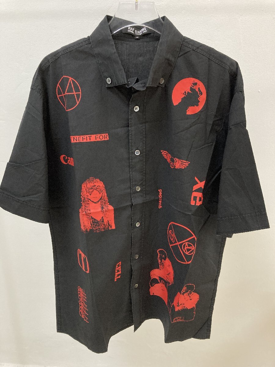 RAF SIMONS ラフ シモンズ 03SS 消費者期 CONSUMED GRAPHIC SHIRT ARCHIVE 半袖シャツ シャツ 希少 中古 ブラック サイズ：48_画像1