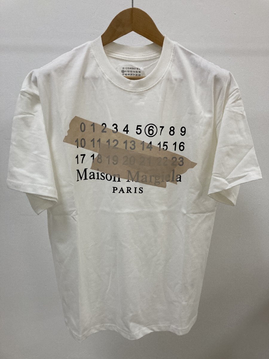 Maison Margiela メゾン マルジェラ ガムテープ ユニセックス カレンダーロゴ T-shirt 半袖 Tシャツ サイズ46 中古 TN 6_画像1