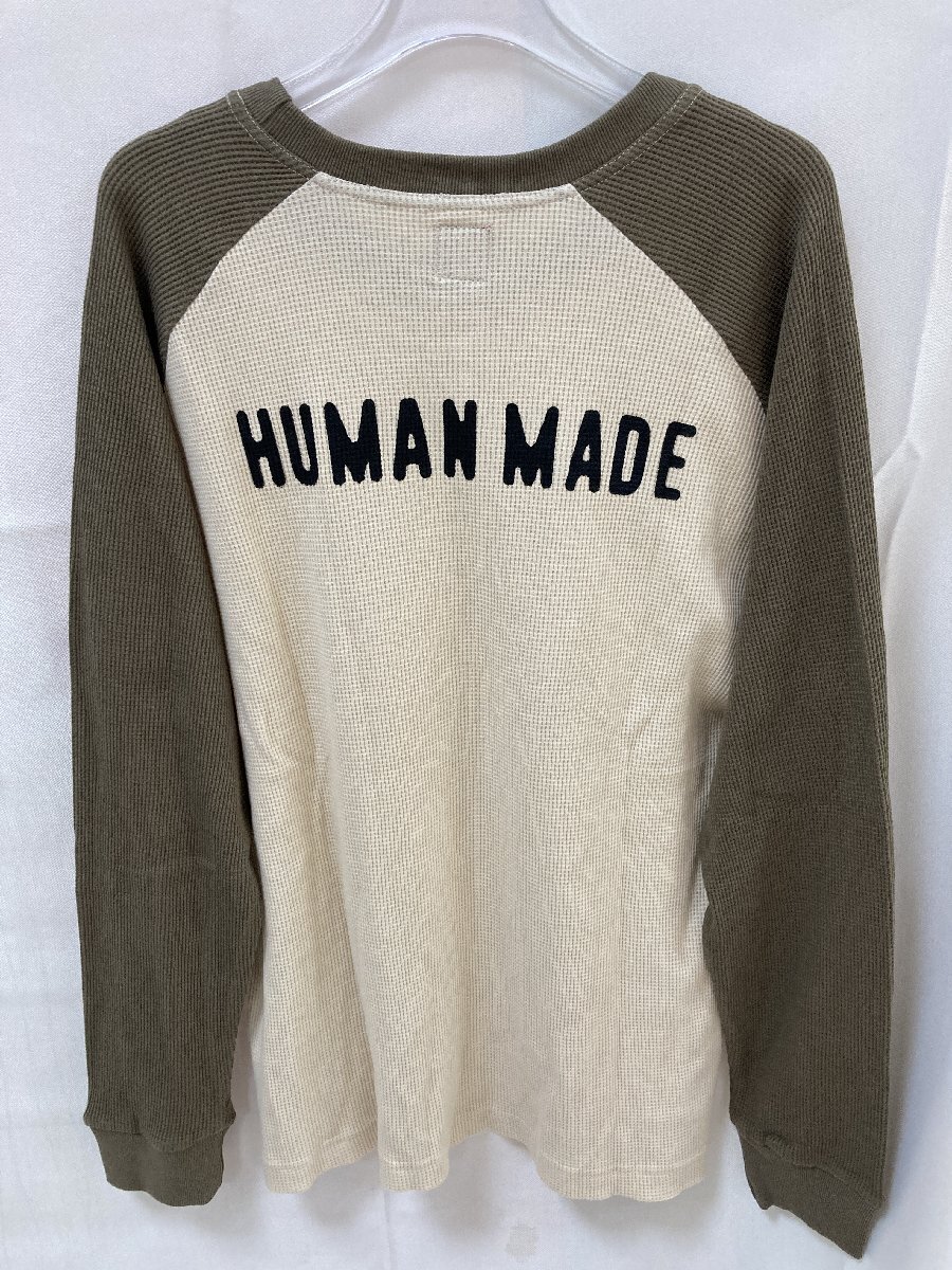 HUMAN MADE ヒューマンメイド カットソー サーマル THERMAL LONG-T 長袖シャツ 長袖 ベージュ 中古 M TN 1_画像4