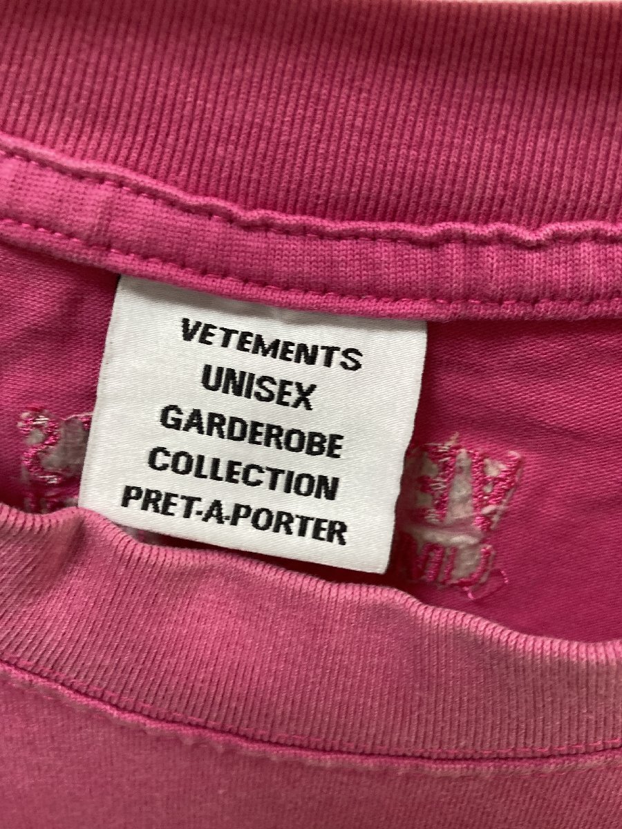 VETEMENTS ヴェトモン I GOT LUCKY T-SHIRT 半袖 Tシャツ ピンク L 中古 TN 1_画像3