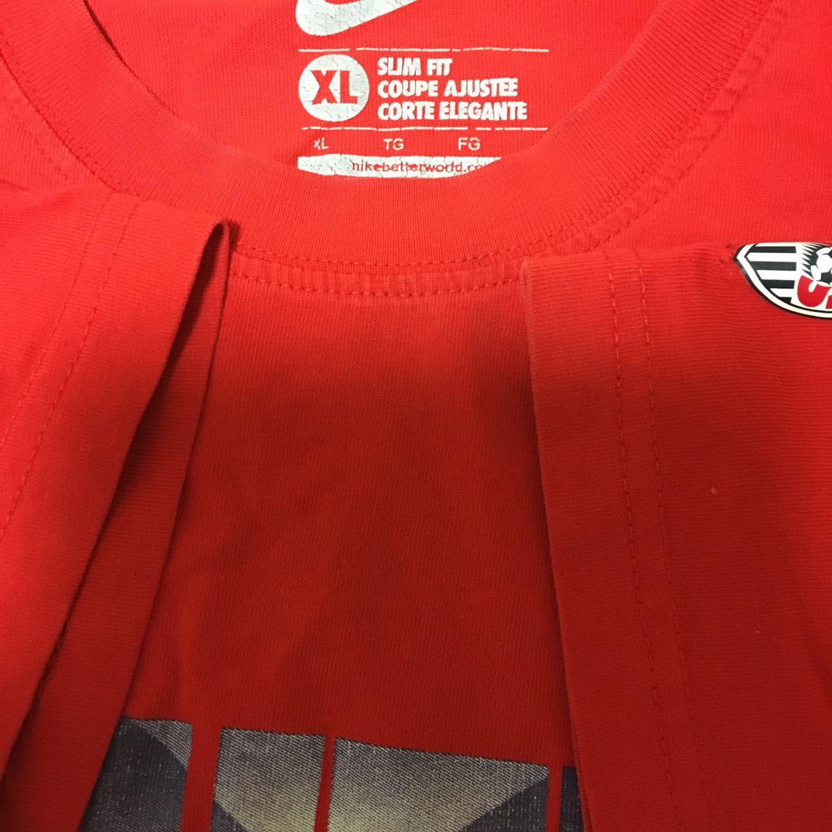 NIKE ナイキ　Tシャツ　サッカー　ビンテージ　アメリカ　古着　赤　ビックロゴ レッド TEE 半袖