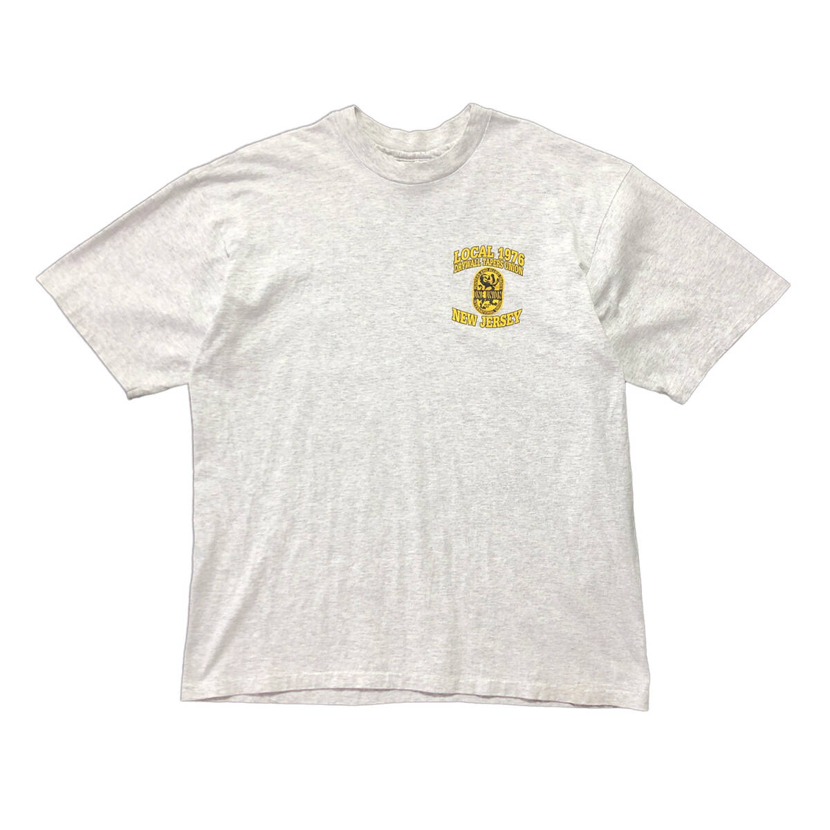 90S USA製 古着 Tシャツ 企業系 ロゴ プリント ワンポイント ライトグレー ヴィンテージ シングルステッチ メンズXL BA2706_画像1