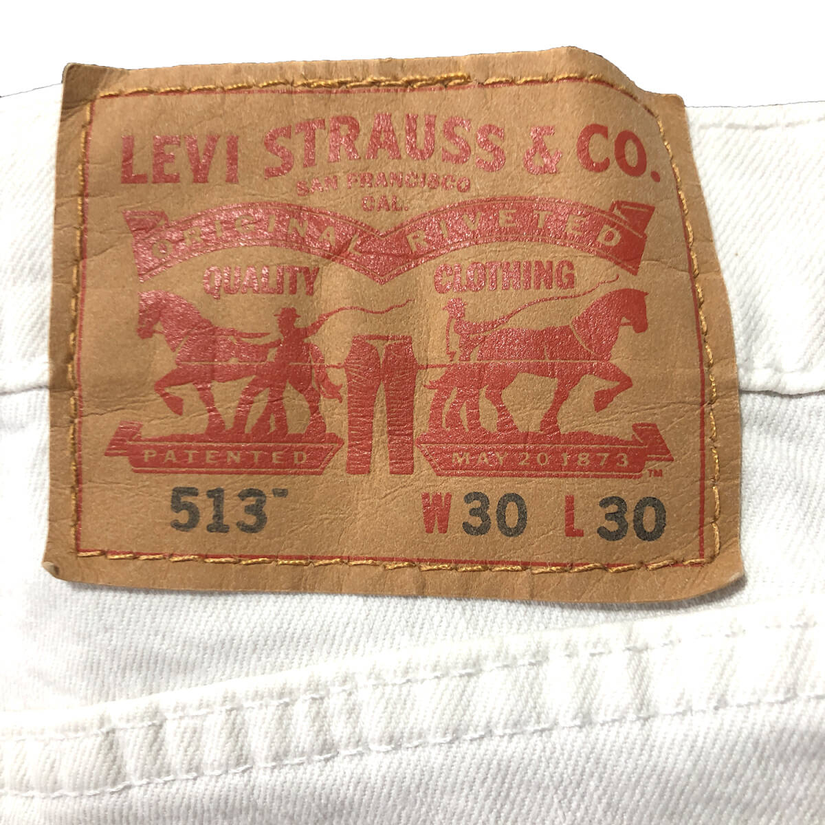 USA 古着 リーバイス 513 スリムストレート ストレッチ ジーンズ ホワイト W30 L30 デニムパンツ ジーパン 白色 Levis CA0429