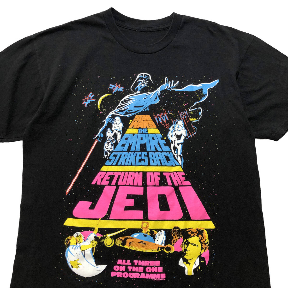 USA 古着 Tシャツ 映画 スターウォーズ STAR WARS ジェダイの帰還 ブラック 黒 半袖 ダースベイダー BA2724_画像3