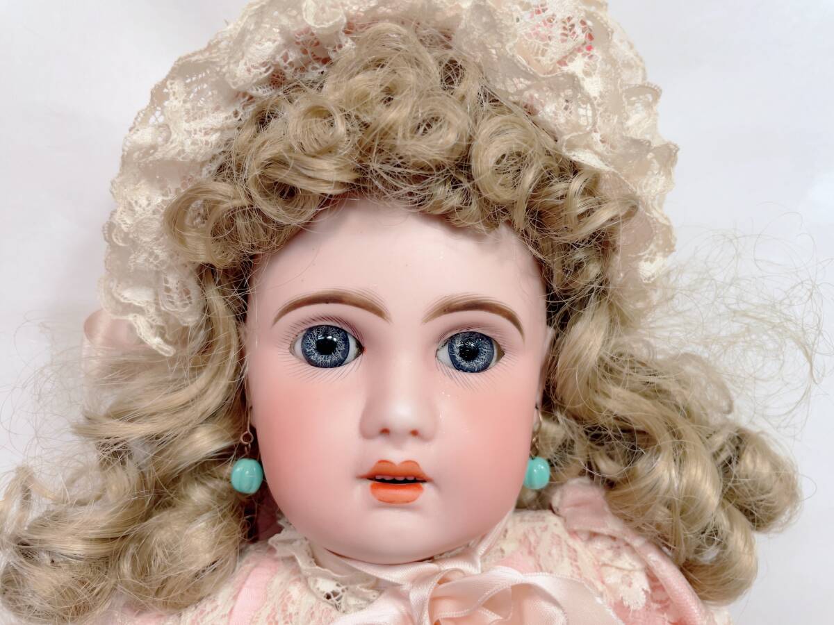 [ труба :TNT006]* Vintage девочка фарфоровая кукла BEBE JUMEAU Bebe jumo- общая длина примерно 50.