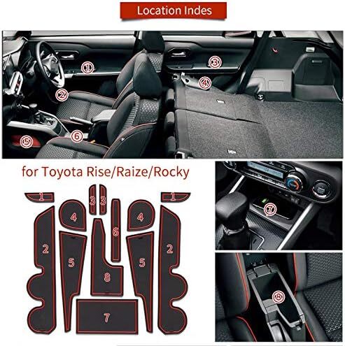 トヨタ ライズ TOYOTA RAIZE A200A/210A型 内装パーツ インテリア ラバーマット アクセサリー (黒＆赤)_画像2